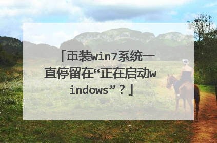 重装win7系统一直停留在“正在启动windows”?