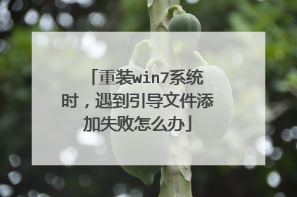 重装win7系统时,遇到引导文件添加失败怎么办