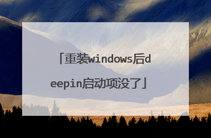 重装windows后deepin启动项没了