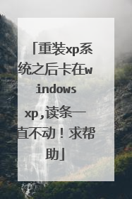 重装xp系统之后卡在windowsxp,读条一直不动!求帮助