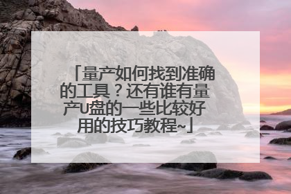 量产如何找到准确的工具?还有谁有量产U盘的一些比较好用的技巧教程~