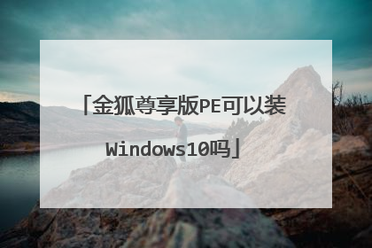 金狐尊享版PE可以装Windows10吗