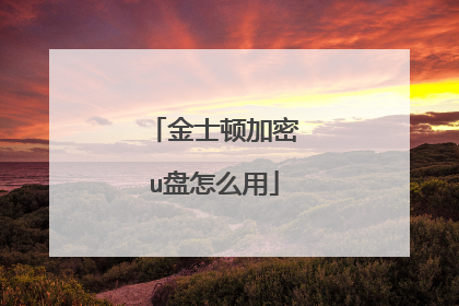 金士顿加密u盘怎么用