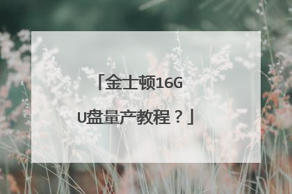 金士顿16G U盘量产教程?