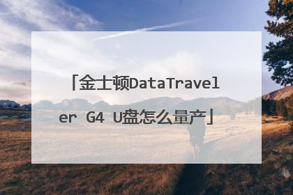 金士顿DataTraveler G4 U盘怎么量产