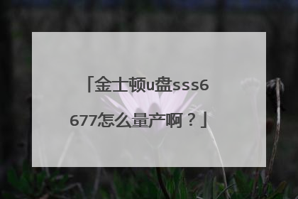 金士顿u盘sss6677怎么量产啊?