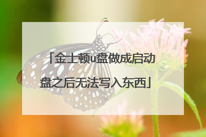 金士顿u盘做成启动盘之后无法写入东西