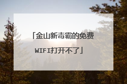 金山新毒霸的免费WIFI打开不了
