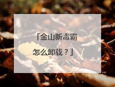 金山新毒霸怎么卸载?