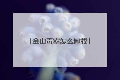 金山毒霸怎么卸载
