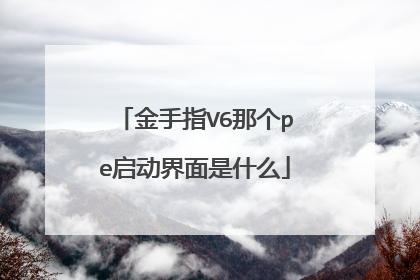 金手指V6那个pe启动界面是什么