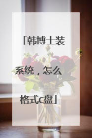 韩博士装系统,怎么格式C盘