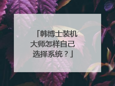 韩博士装机大师怎样自己选择系统?