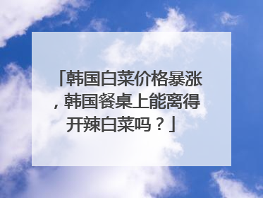 韩国白菜价格暴涨，韩国餐桌上能离得开辣白菜吗？