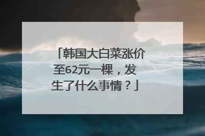 韩国大白菜涨价至62元一棵,发生了什么事情?