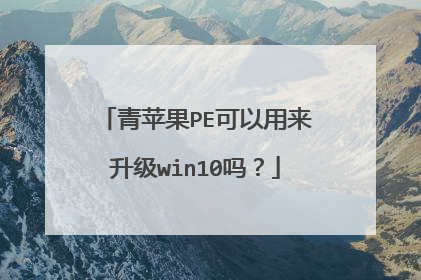 青苹果PE可以用来升级win10吗？