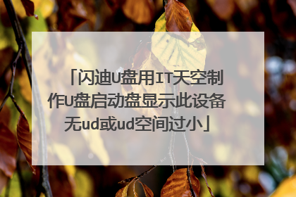 闪迪U盘用IT天空制作U盘启动盘显示此设备无ud或ud空间过小