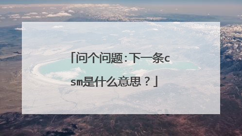 问个问题:下一条csm是什么意思?
