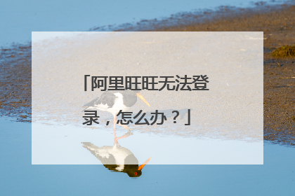阿里旺旺无法登录,怎么办?