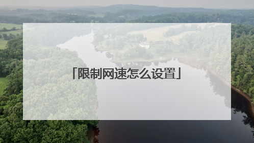 限制网速怎么设置