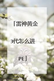 雷神黄金3代怎么进PE