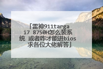 雷神911targa i7 8750H怎么装系统 或者咋才能进bios 求各位大佬解答