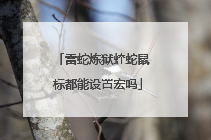 雷蛇炼狱蝰蛇鼠标都能设置宏吗