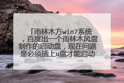 雨林木方win7系统,百度出一个雨林木风盘制作的启动盘,现在问题是必须插上u盘才能启动系统,不然蓝屏