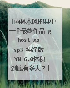 雨林木风的其中一个最终作品 ghost xp sp3 纯净版 YN 6.0体积到底有多大?
