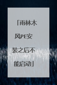 雨林木风PE安装之后不能启动