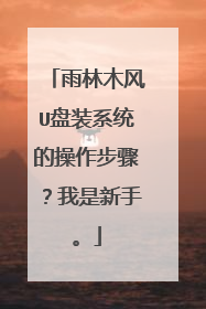 雨林木风U盘装系统的操作步骤?我是新手。