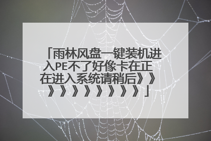 雨林风盘一键装机进入PE不了好像卡在正在进入系统请稍后》》》》》》》》》》