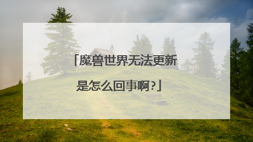 魔兽世界无法更新是怎么回事啊?