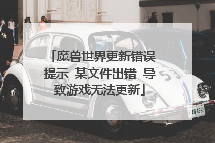 魔兽世界更新错误 提示 某文件出错 导致游戏无法更新
