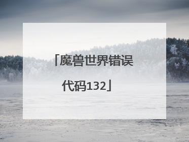 魔兽世界错误代码132