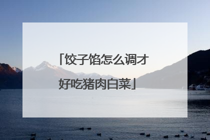饺子馅怎么调才好吃猪肉白菜