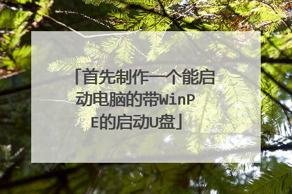首先制作一个能启动电脑的带WinPE的启动U盘