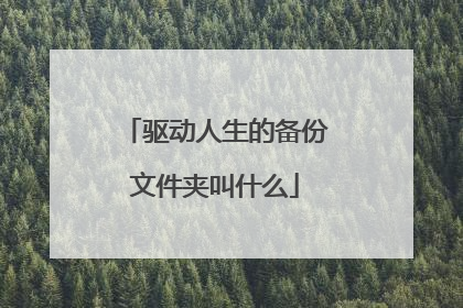 驱动人生的备份文件夹叫什么