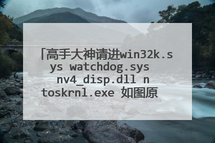 高手大神请进win32k.sys watchdog.sys nv4_disp.dll ntoskrnl.exe 如图原因产生的蓝屏 求怎么解决