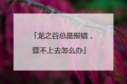 龙之谷总是报错,登不上去怎么办