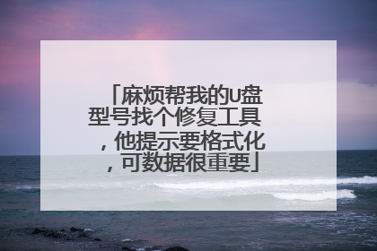 麻烦帮我的U盘型号找个修复工具,他提示要格式化,可数据很重要