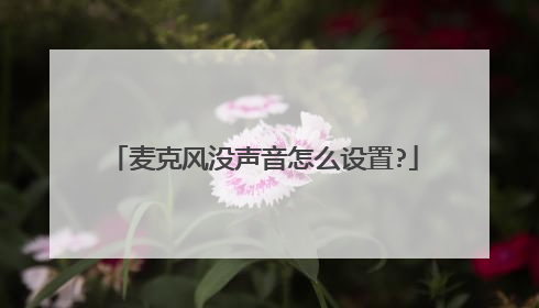 麦克风没声音怎么设置?