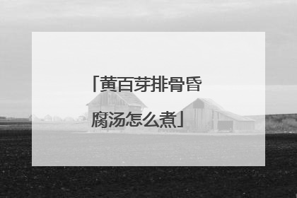 黄百芽排骨昏腐汤怎么煮