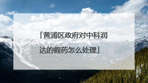 黄浦区政府对中科润达的假药怎么处理