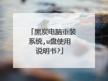 黑炭电脑重装系统,u盘使用说明书?