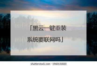 黑云一键重装系统要联网吗