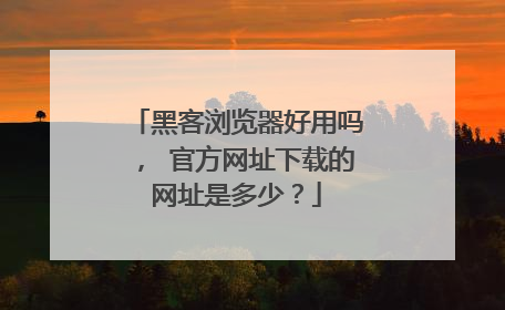 黑客浏览器好用吗， 官方网址下载的网址是多少？