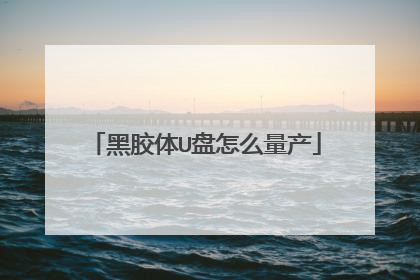 黑胶体U盘怎么量产