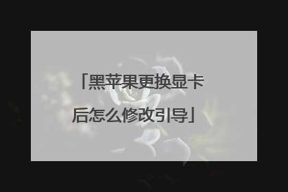 黑苹果更换显卡后怎么修改引导