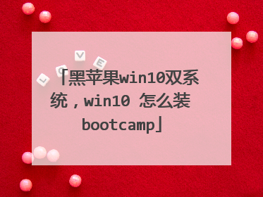黑苹果win10双系统,win10 怎么装bootcamp
